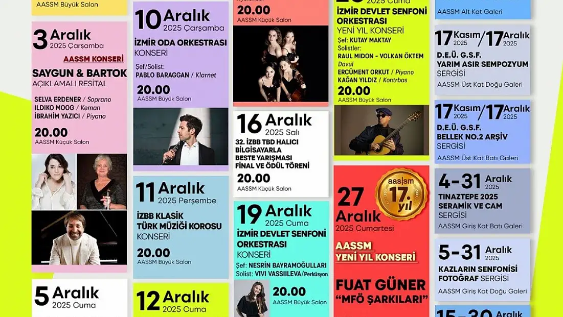 AASSM Aralık ayı etkinlik takvimiyle 2025’i sanatla uğurluyor