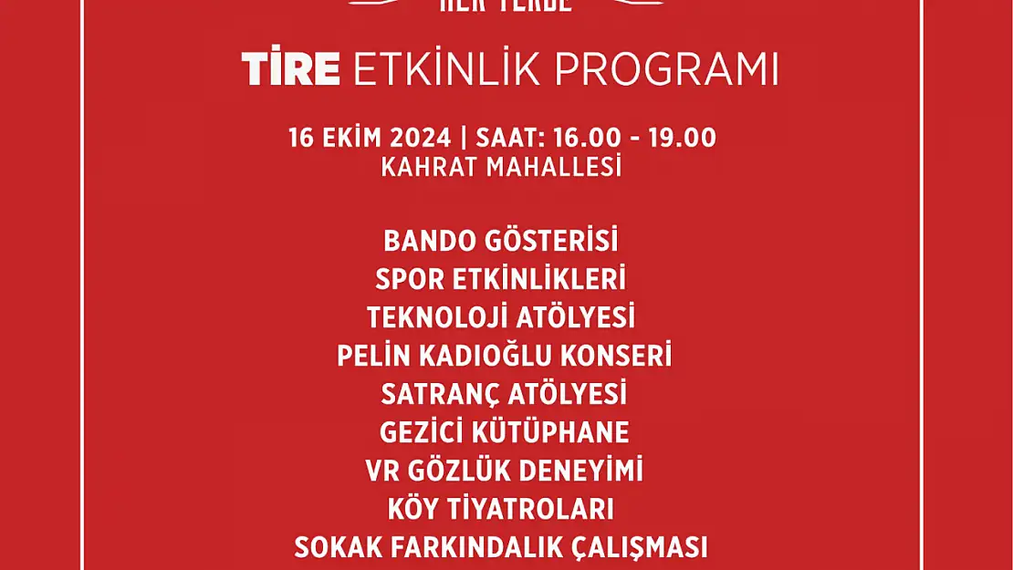 Tire Belediyesi 29 Ekim programı