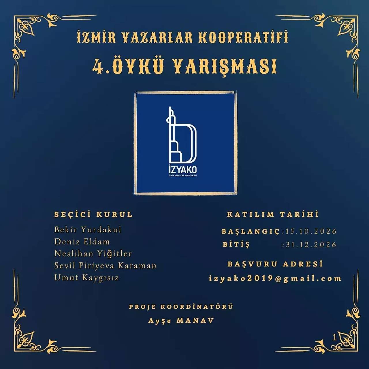 4\. İZYAKO Öykü Yarışması'nda başvurular başladı