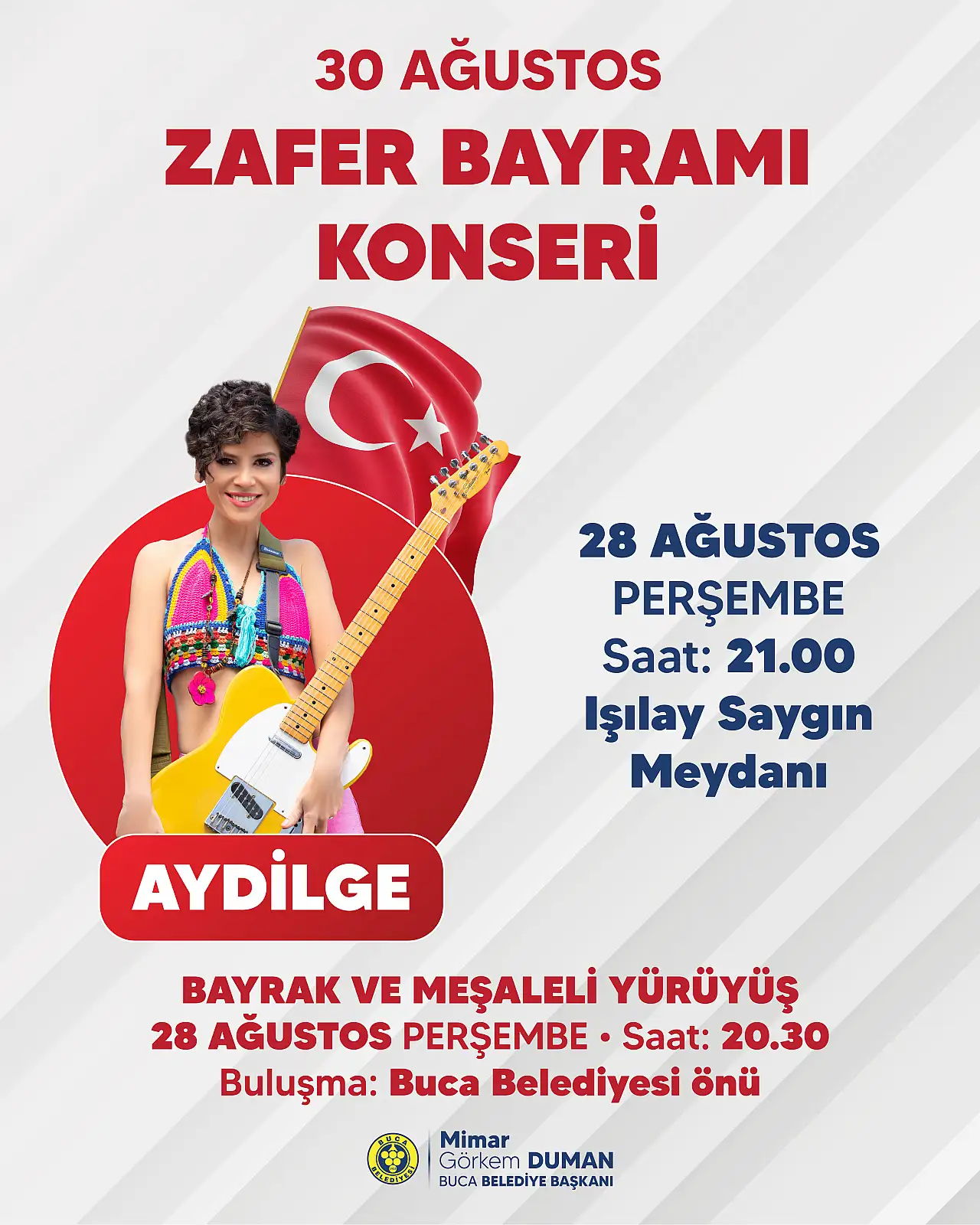 Buca, Zafer Bayramı'nı Aydilge konseriyle kutlayacak