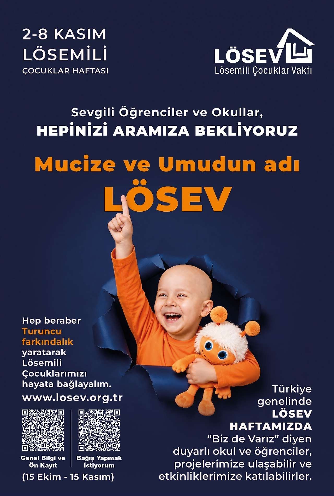 2-8 Kasım Lösemili Çocuklar Haftası başlıyor