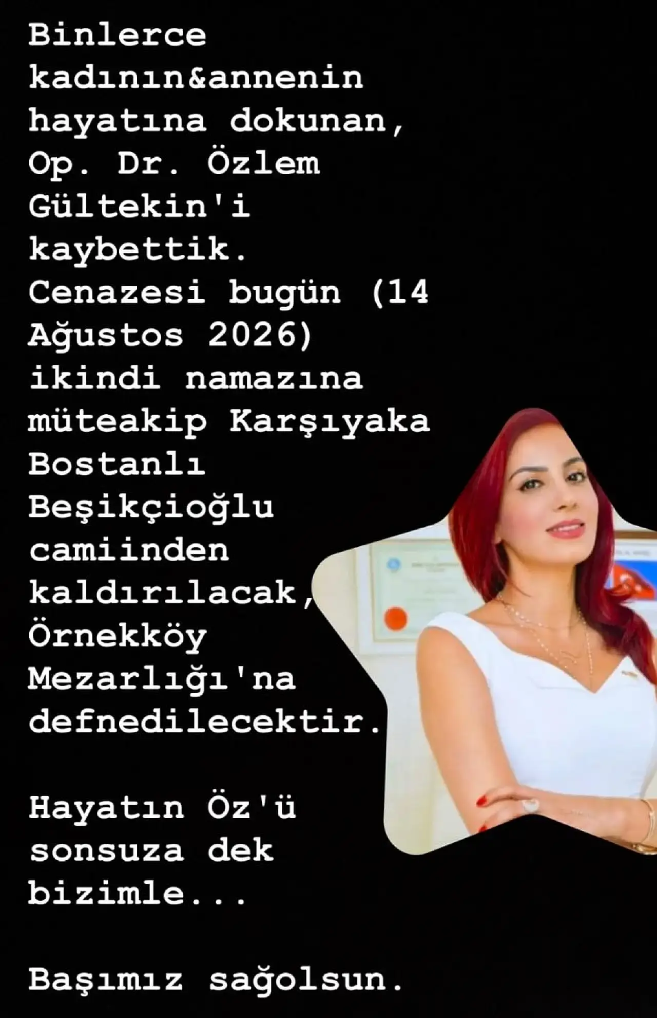 İzmir'in tanınan kadın doğum uzmanı Özlem Gültekin yaşamını yitirdi