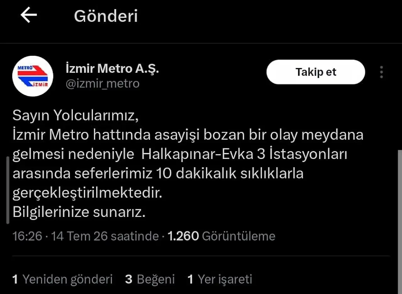 Metro'da bir haftada ikinci aksama