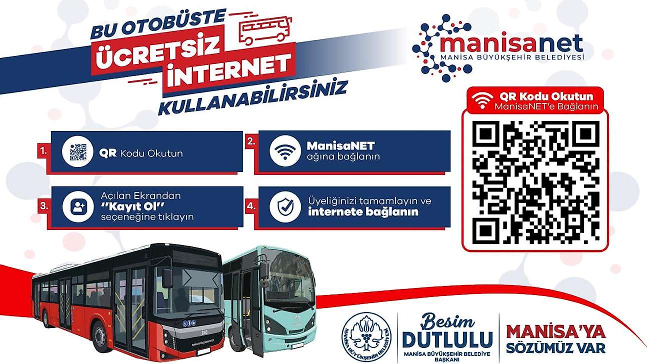 Manisa Büyükşehir Belediyesi, kent genelinde yaygınlaştırdığı ücretsiz internet hizmeti