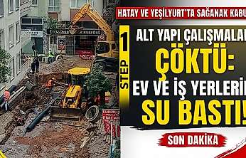 İzmir'de sağanak felaketi! Yol çöktü, araçlar çukura saplandı