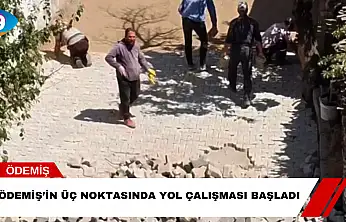 Ödemiş'in Üç Noktasında Yol Çalışması Başladı