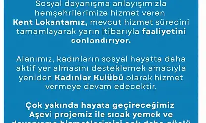 Menderes Belediyesi Kent Lokantası'nı kapatıyor