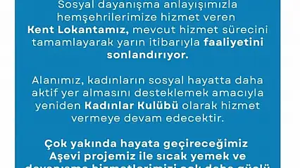 Menderes Belediyesi Kent Lokantası'nı kapatıyor
