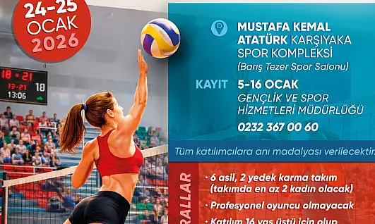 Karşıyaka Belediyesi'nden 16 yaş ve üzeri için ücretsiz voleybol turnuvası