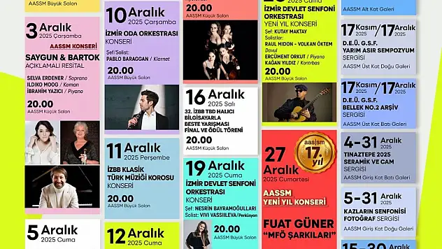 AASSM Aralık ayı etkinlik takvimiyle 2025'i sanatla uğurluyor