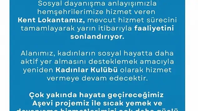 Menderes Belediyesi Kent Lokantası'nı kapatıyor