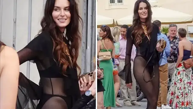 Nicole Trunfio'nun şeffaf kıyafeti düğüne damga vurdu