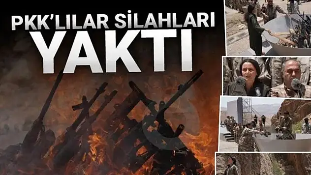 Pkk'lı 30 kişi silah bıraktı, teslim edilen silahlar yakıldı