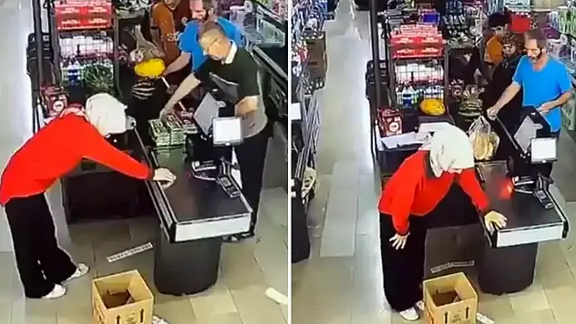 Zincir markette yürekleri sızlatan anlar!