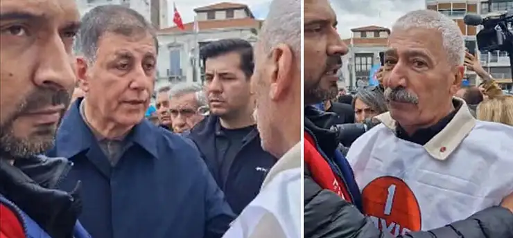 1 Mayıs alanında Cemil Tugay'a şok tepki: 'Burada konuşman işçi sınıfına ihanettir'