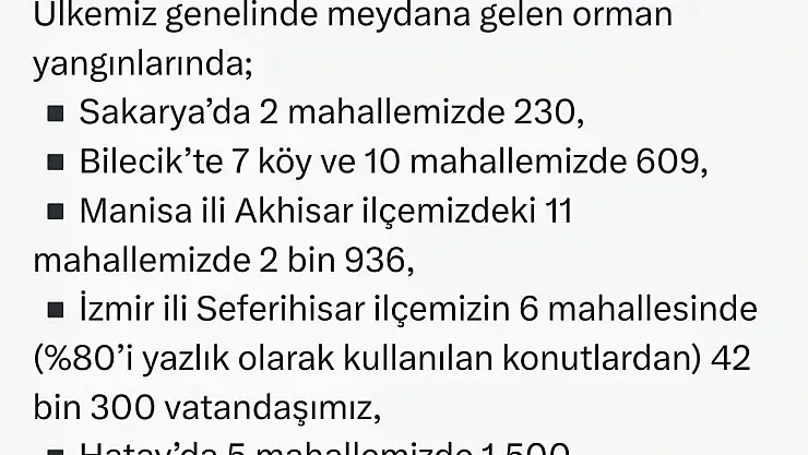 AFAD'tan yangın mağdurlarına 162 bin lira destek