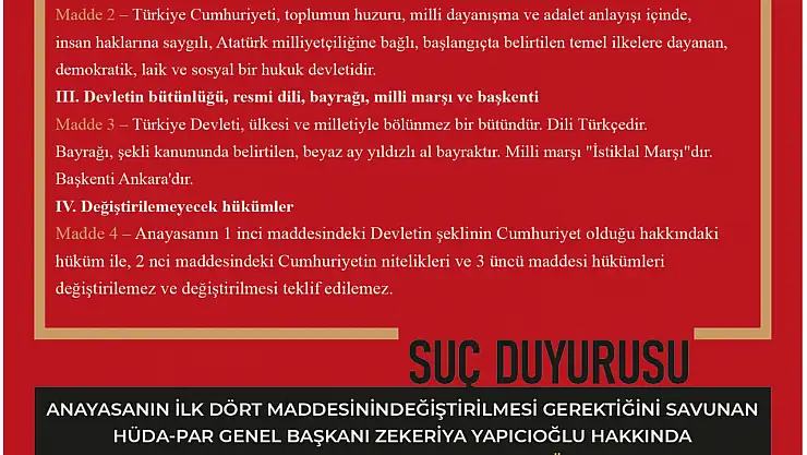 'Cumhuriyetimizin temellerine dokunulamaz'