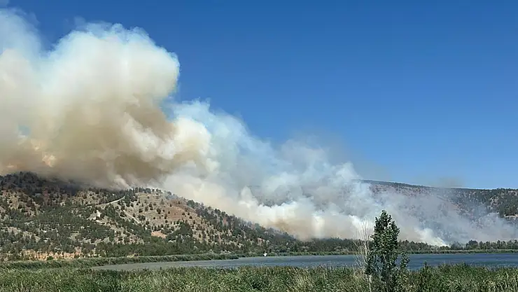 Eymir gölü çevresinde korkutan orman yangını