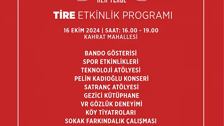 Tire Belediyesi 29 Ekim programı