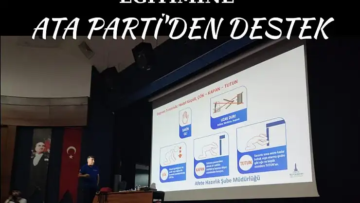 Tire'de afet darkındalık eğitimine ATA Parti'den destek