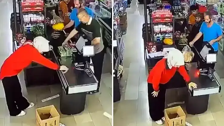Zincir markette yürekleri sızlatan anlar!