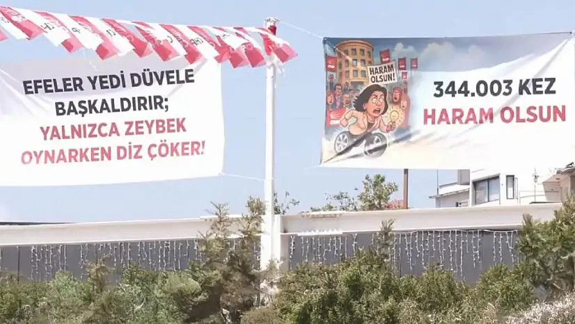 Çerçioğlu'na tepki pankartları meydanı kapladı
