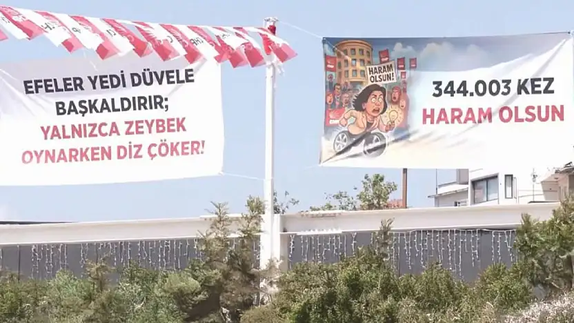 Çerçioğlu'na tepki pankartları meydanı kapladı