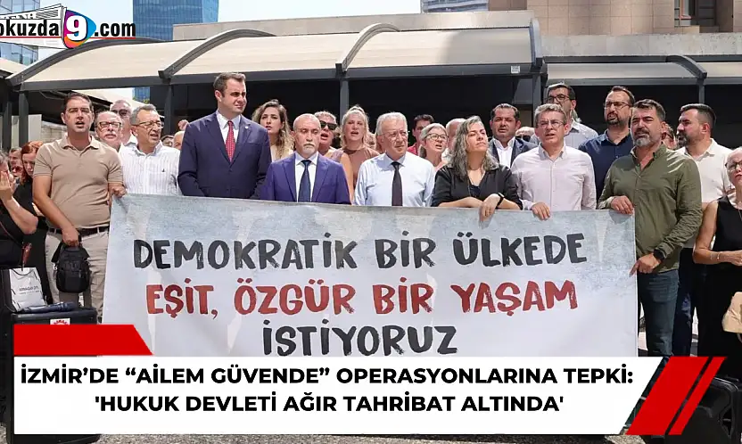 İzmir'de adliye önünde 'demokrasi, eşitlik ve özgürlük' mesajı