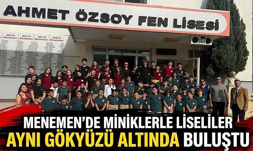 Menemen'de miniklerle liseliler aynı gökyüzü altında buluştu
